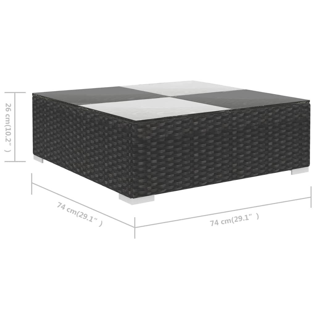 vidaXL 6-cz. zestaw wypoczynkowy do ogrodu, poduszki, rattan PE czarny