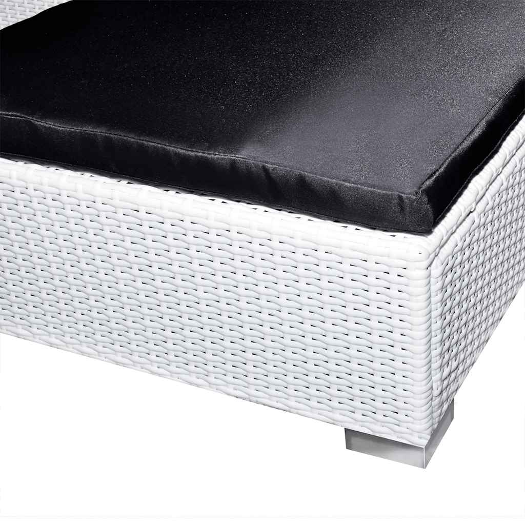 vidaXL 8-cz. zestaw wypoczynkowy do ogrodu, poduszki, rattan PE, biały