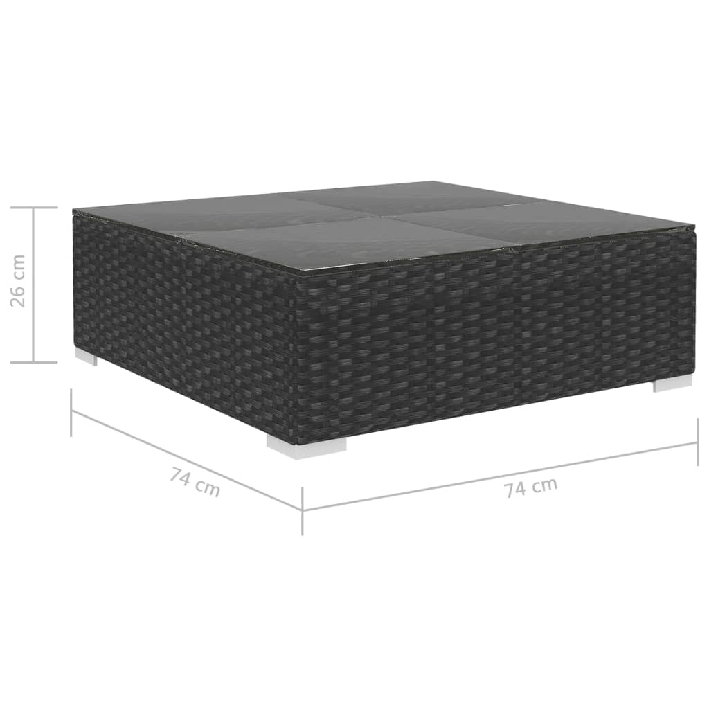 vidaXL 8-cz. zestaw wypoczynkowy do ogrodu, poduszki, rattan PE czarny