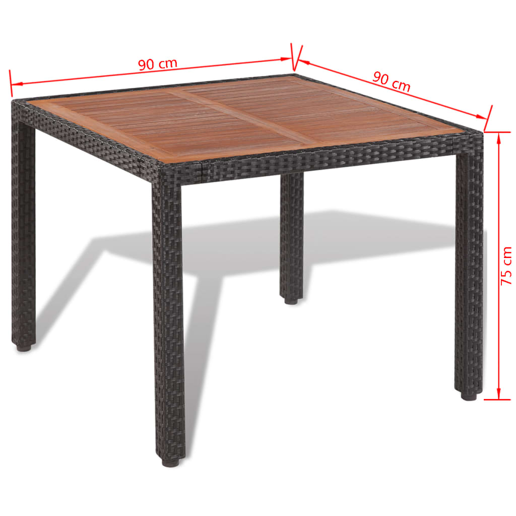 vidaXL 5-cz. zestaw mebli ogrodowych z poduszkami, rattan PE, czarny