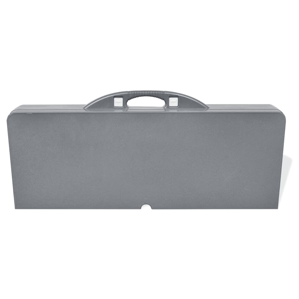 vidaXL Zestaw kempingowy, stół i 4 stołki, aluminium, jasnoszary
