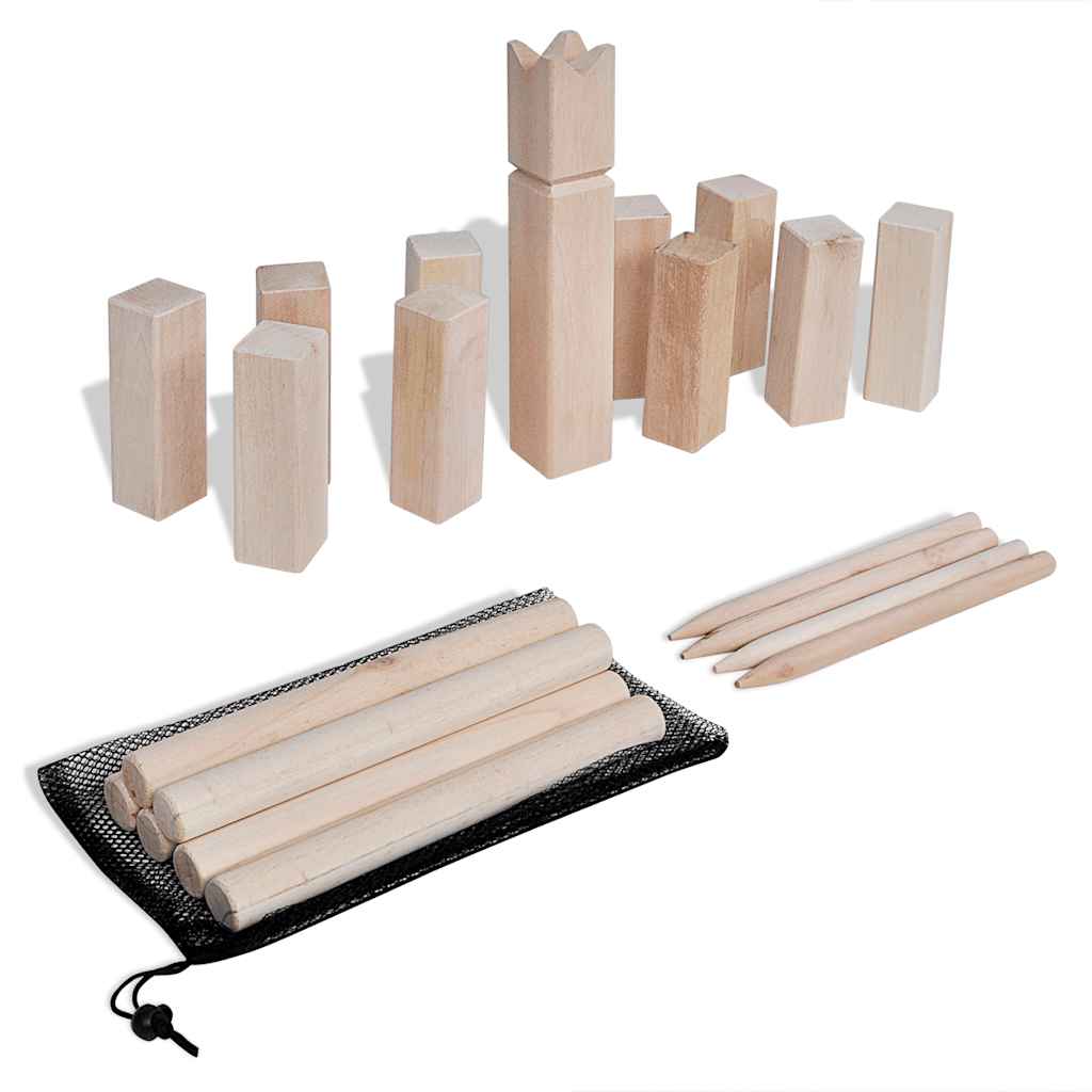 vidaXL Zestaw do gry w Kubb, drewno