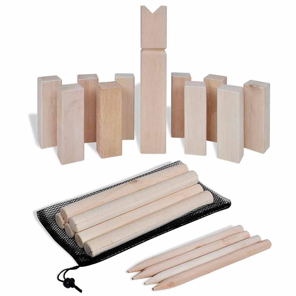 vidaXL Zestaw do gry w Kubb, drewno