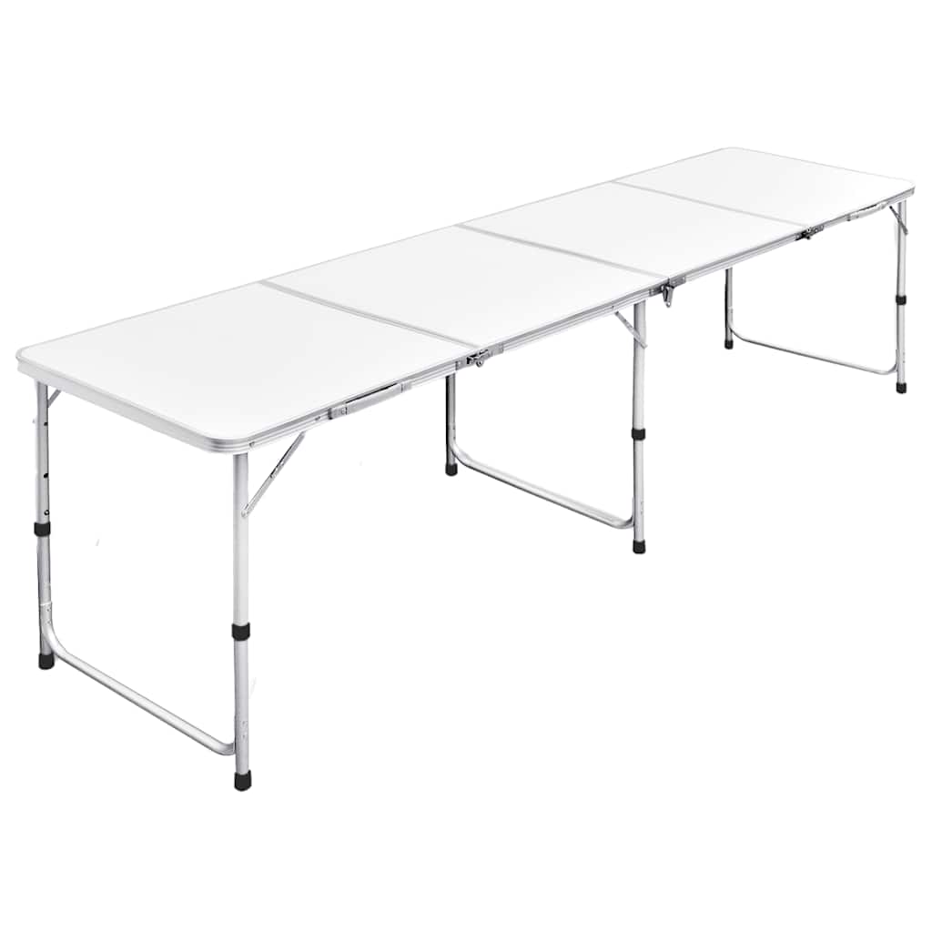 Składany, aluminiowy stół kempingowy z regulacją wysokości 240 x 60 cm