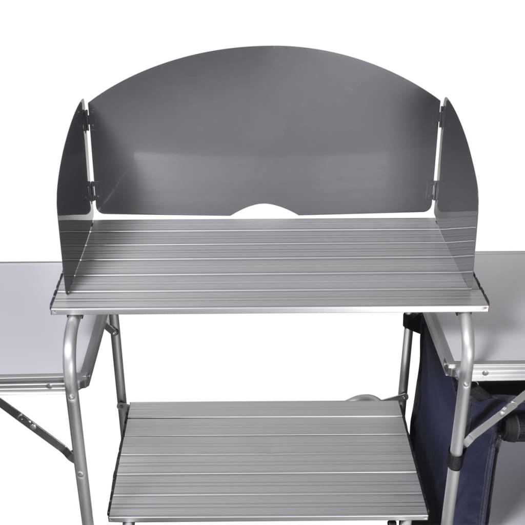 vidaXL Składana kuchnia turystyczna z osłoną, aluminiowa
