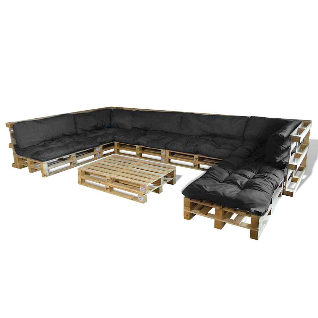 vidaXL Poduszka do sofy paletowej 13 pcs Szary 120 x 80 x 10 cm