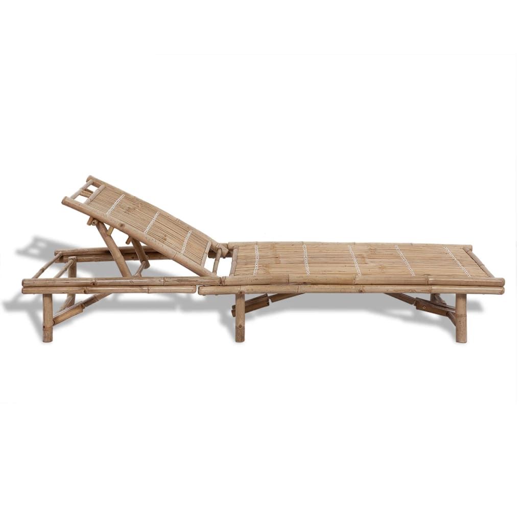 vidaXL Leżak plażowy, bambusowy