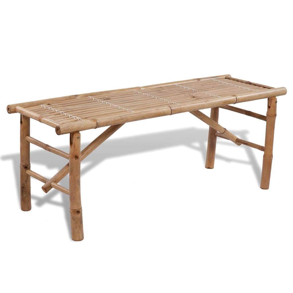 vidaXL Stół biesiadny z 2 ławkami, 100 cm, bambus