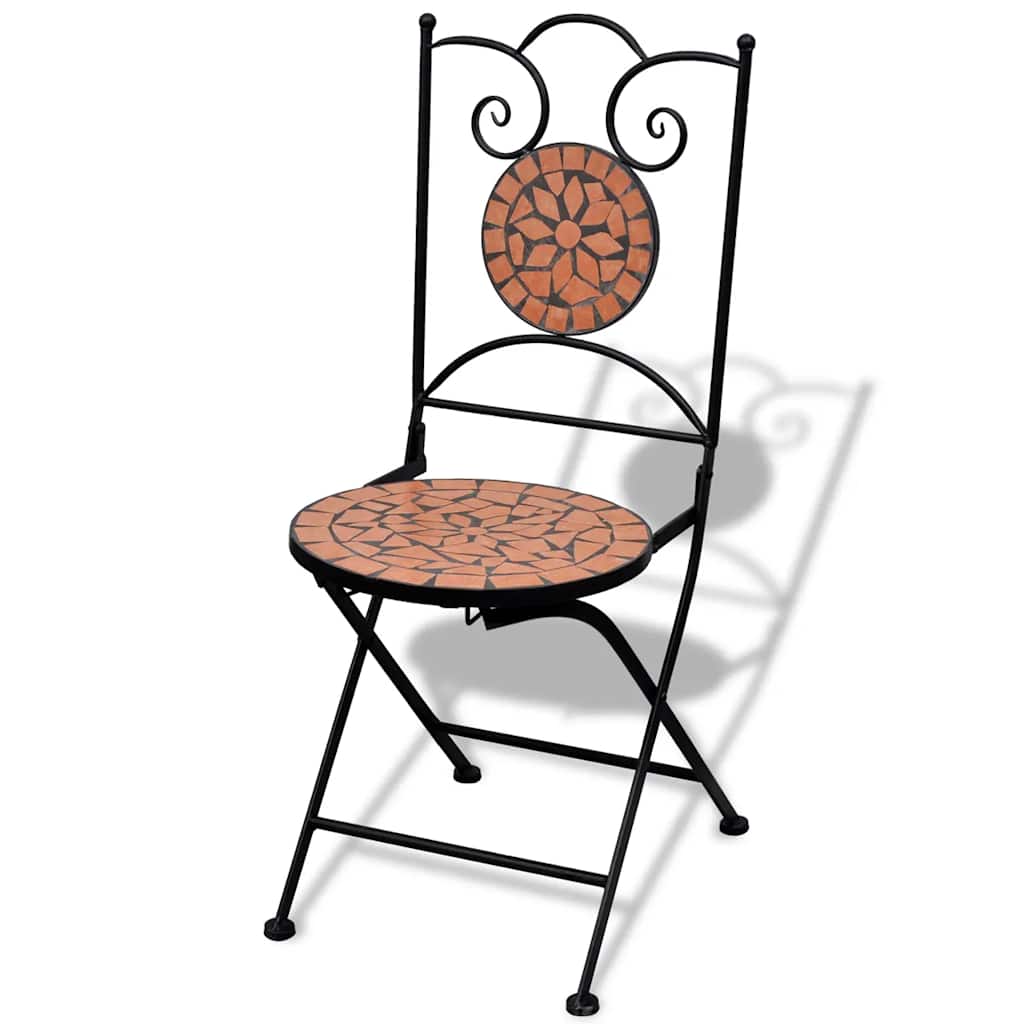 vidaXL Składane krzesła bistro, 2 szt., ceramiczne, terakota