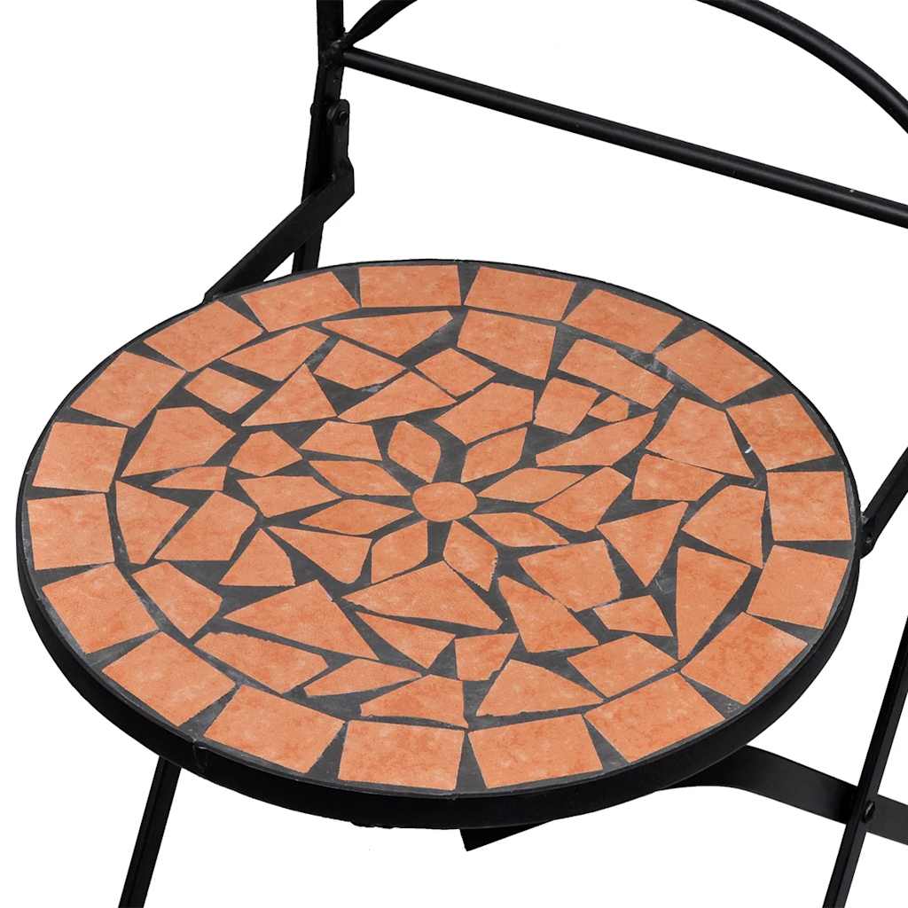 vidaXL Składane krzesła bistro, 2 szt., ceramiczne, terakota