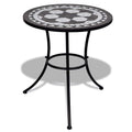 vidaXL Stolik bistro, czarno-biały, 60 cm, mozaikowy