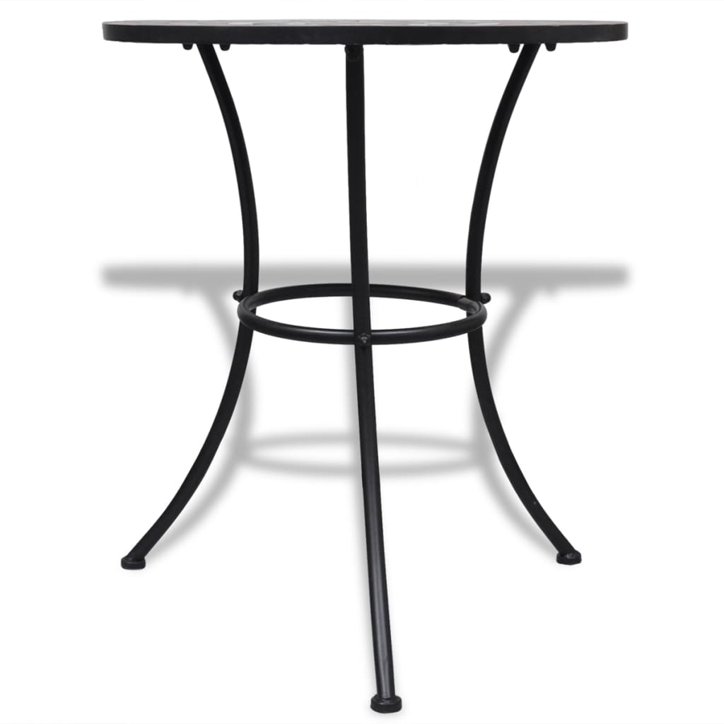 vidaXL Stolik bistro, terakota i biel, 60 cm, mozaikowy