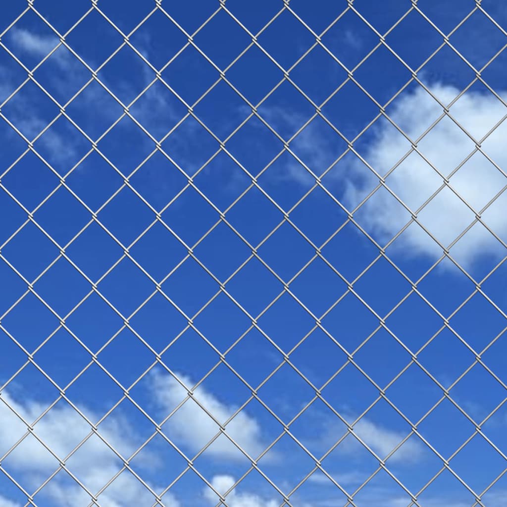 vidaXL Siatka ogrodzeniowa z galwanizowanej stali, 15x1,25 m, srebrna
