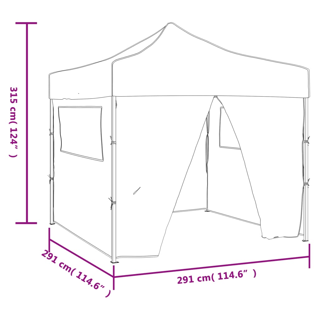 vidaXL Kremowy, składany namiot, 3 x 3 m, z 4 ściankami