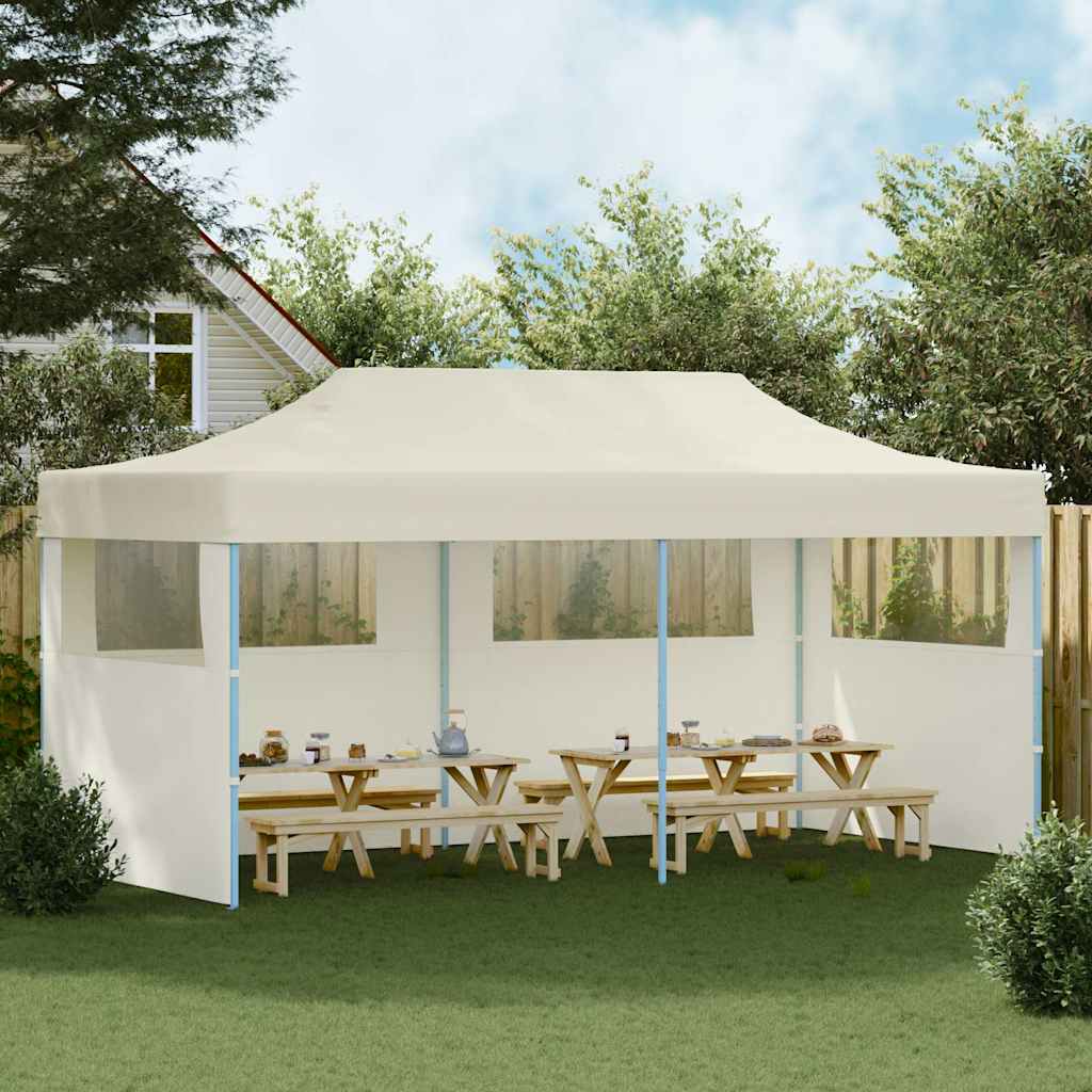 vidaXL Kremowy namiot imprezowy, rozkładany, 3 x 6 m