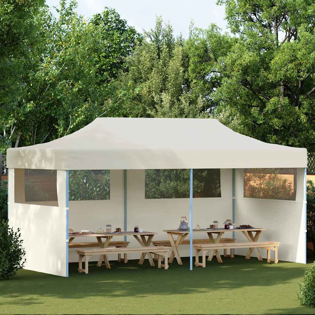 vidaXL Kremowy namiot imprezowy, rozkładany, 3 x 6 m
