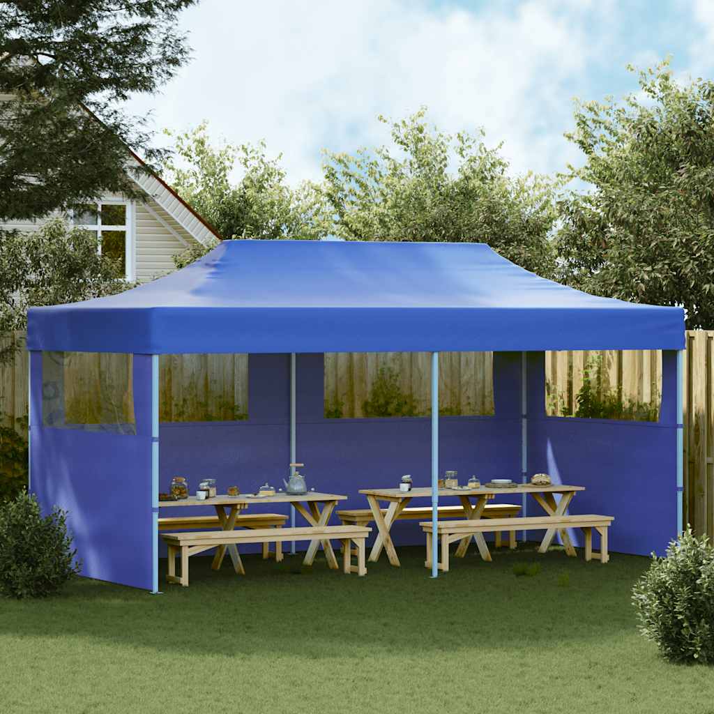 vidaXL Niebieski namiot imprezowy, rozkładany, 3 x 6 m