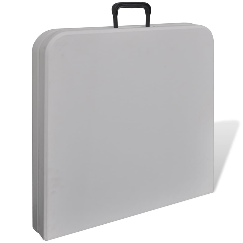 vidaXL Składany stół do ogrodu, 122 cm, HDPE, biały