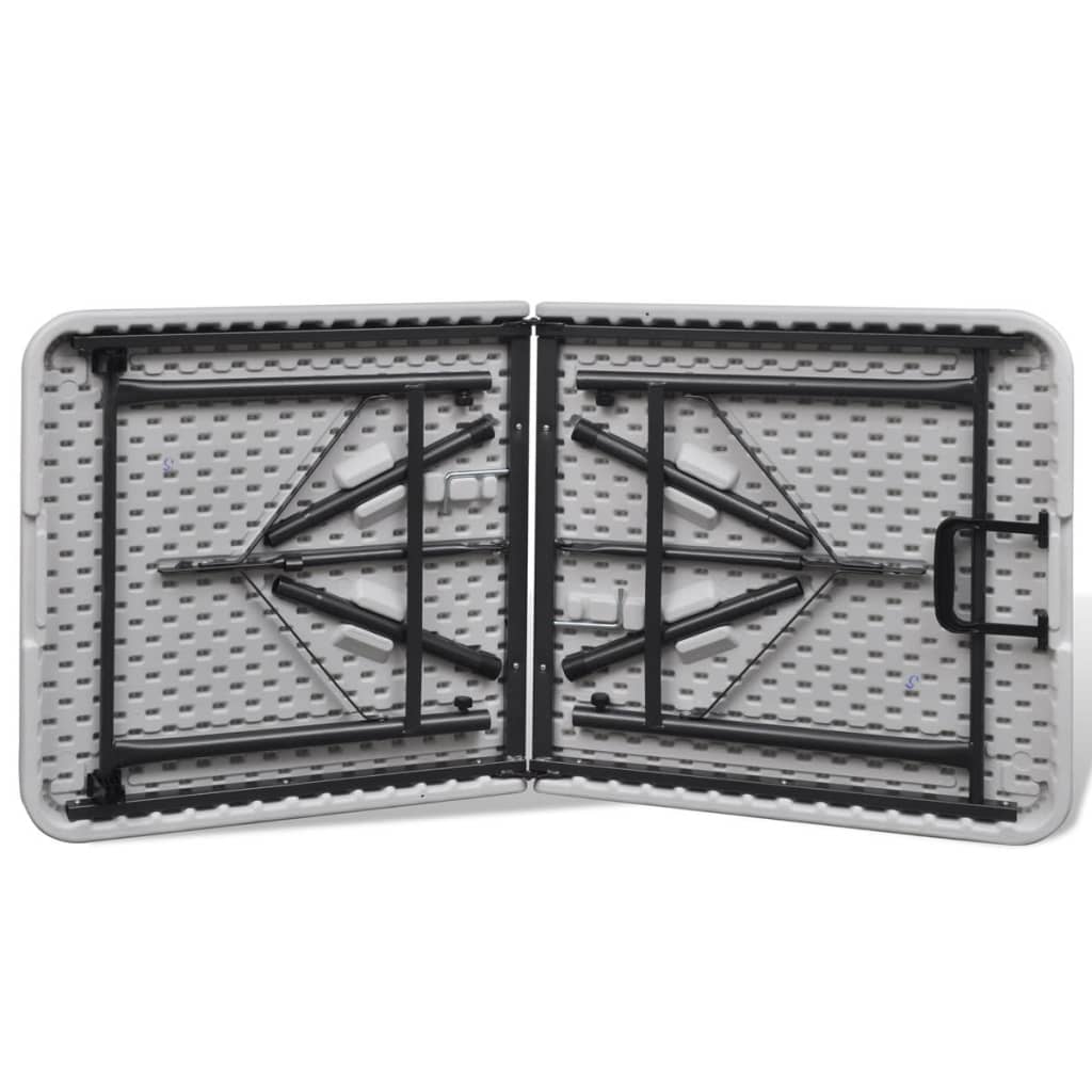 vidaXL Składany stół do ogrodu, 122 cm, HDPE, biały