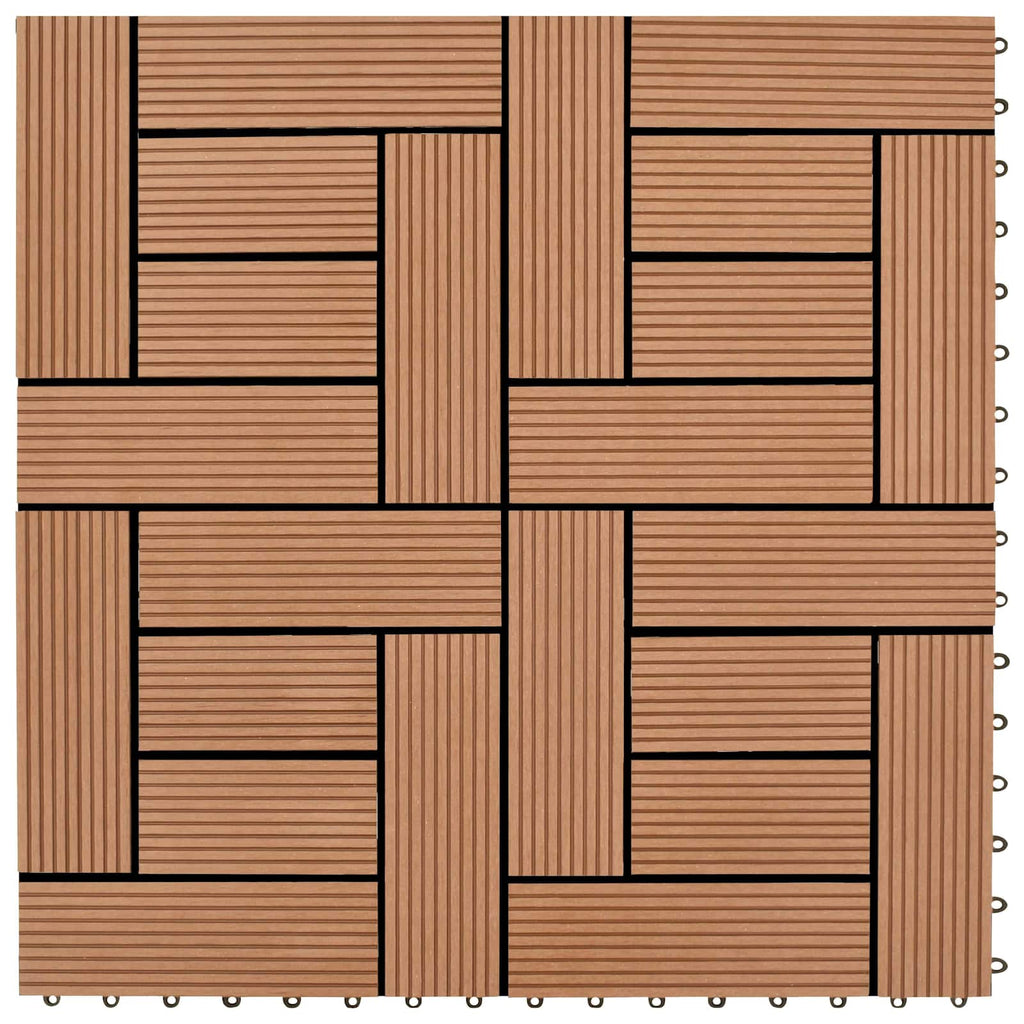 vidaXL Płytka Tarasowa 11 pcs brązowy 30 x 30 cm