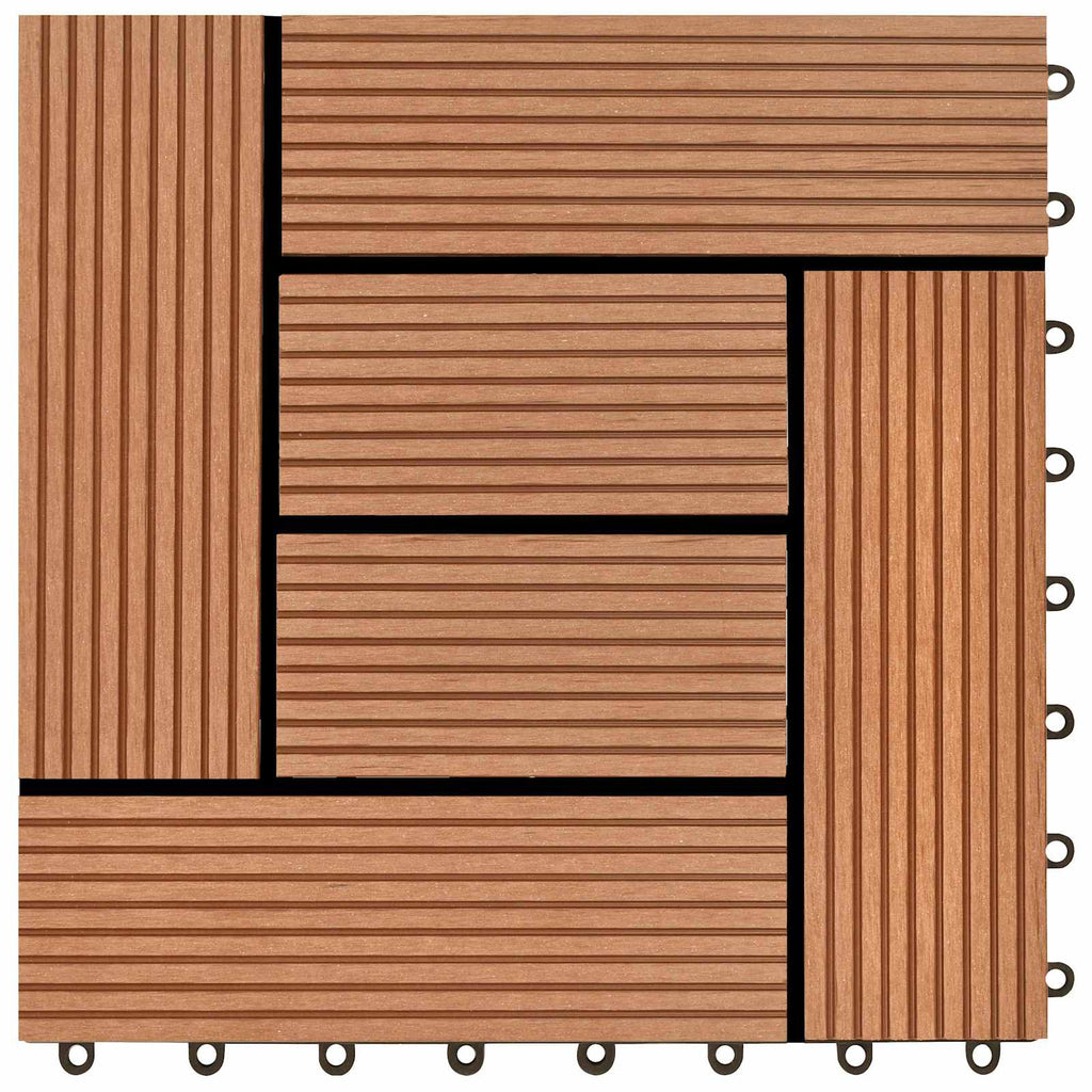 vidaXL Płytka Tarasowa 11 pcs brązowy 30 x 30 cm