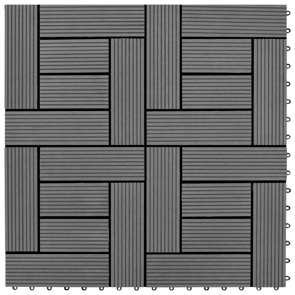 vidaXL Płytka Tarasowa 11 pcs Szary 30 x 30 cm