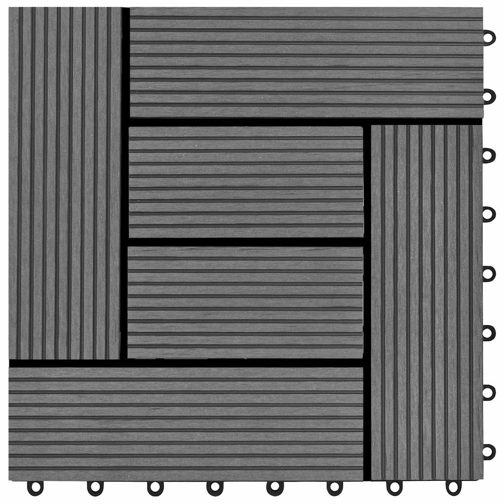 vidaXL Płytka Tarasowa 11 pcs Szary 30 x 30 cm