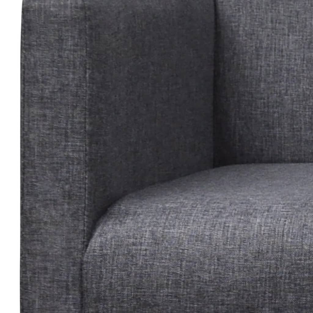 vidaXL Ławka tapicerowana materiałem, drewno kauczukowe, ciemnoszara