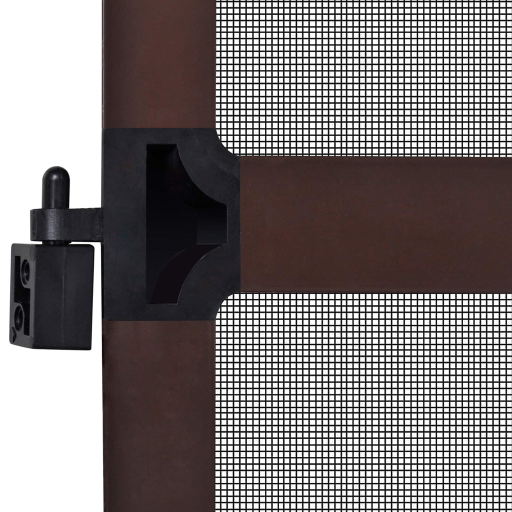 vidaXL Screen na owady z zawiasami Brązowy i czarny 100 x 215 cm