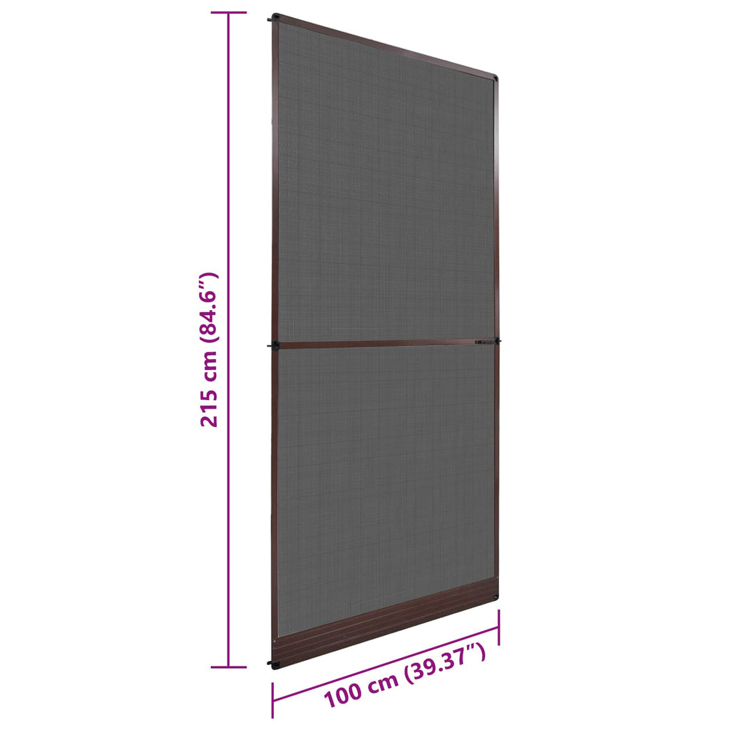 vidaXL Screen na owady z zawiasami Brązowy i czarny 100 x 215 cm