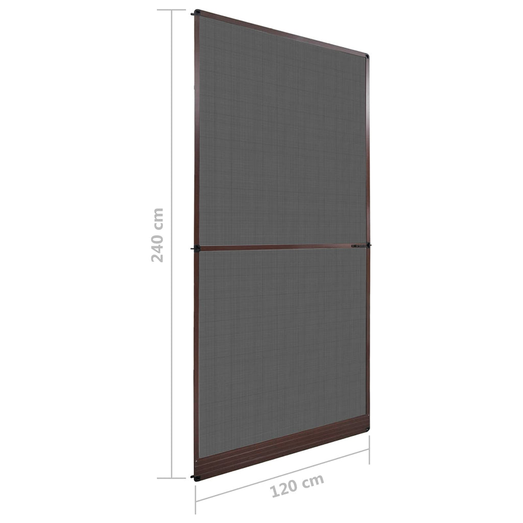 vidaXL Screen na owady z zawiasami Brązowy i czarny 120 x 240 cm