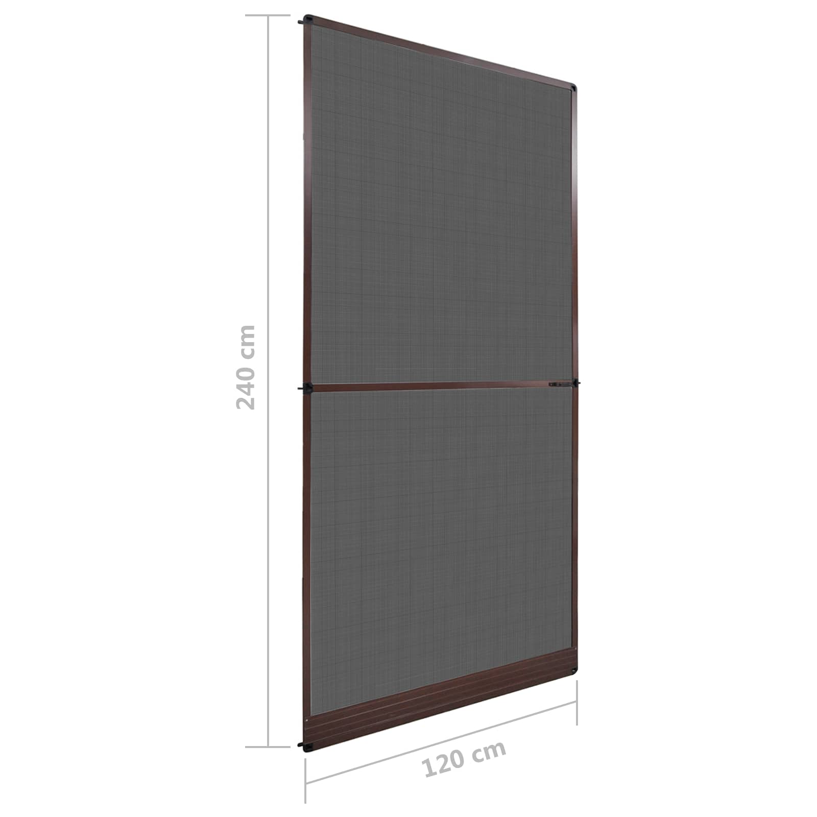 vidaXL Screen na owady z zawiasami Brązowy i czarny 120 x 240 cm