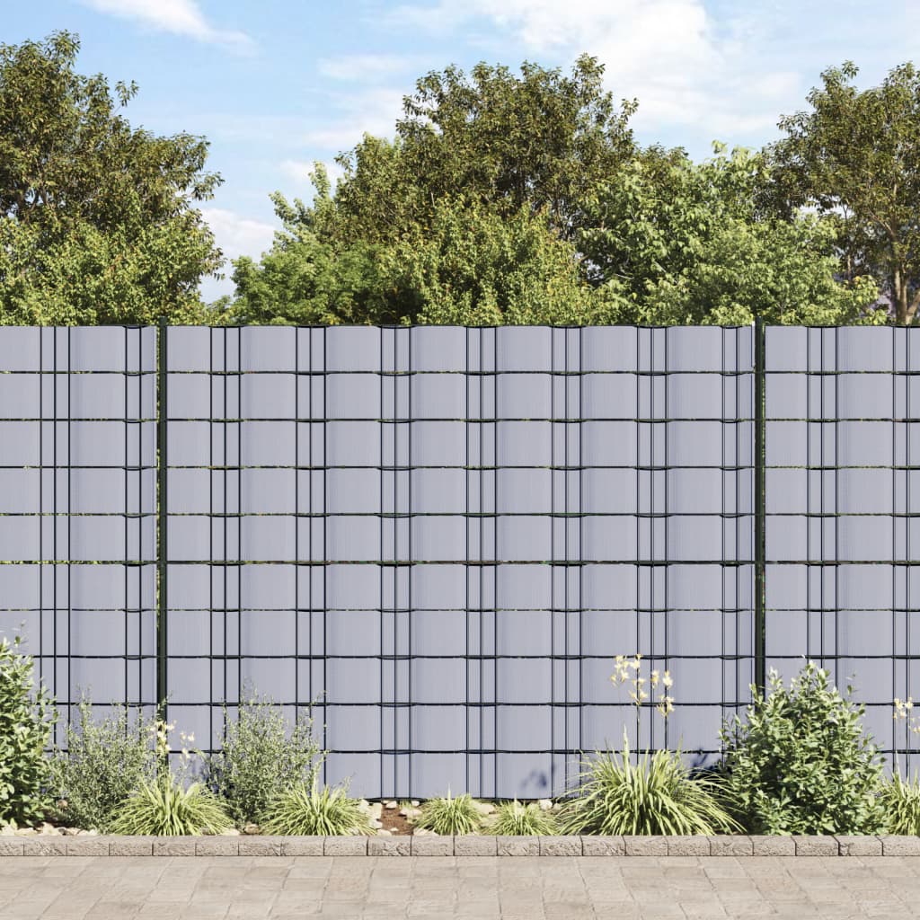 vidaXL Osłona na ogrodzenie ogrodowe, PVC, 70x0,19 m, szara