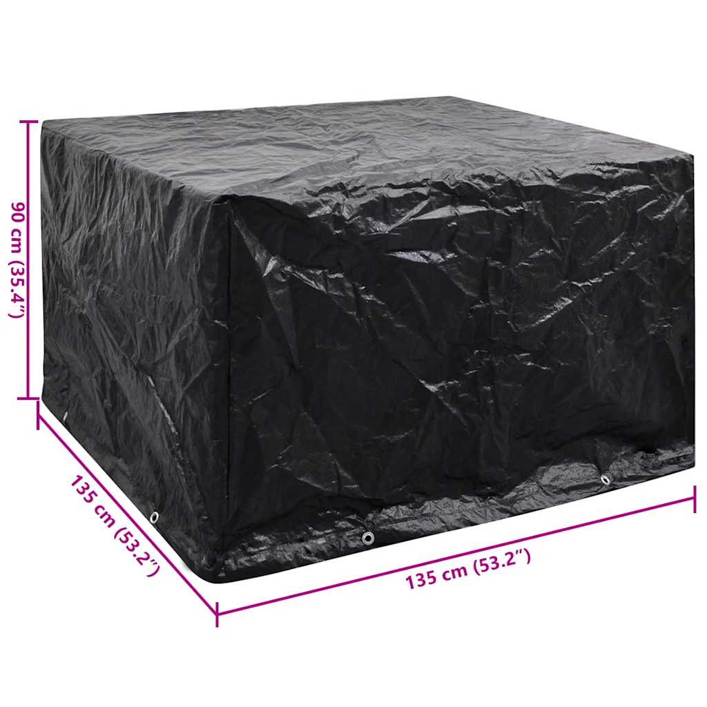 vidaXL Pokrowiec na meble ogrodowe, 8 oczek, 135 x 135 x 90 cm