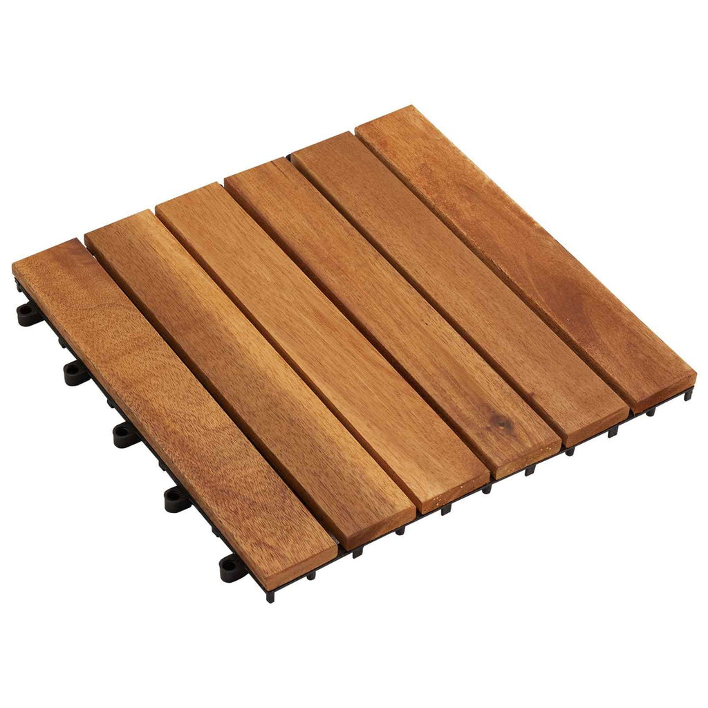 vidaXL Płytka Tarasowa 10 pcs Brązowy 30 x 30 cm Drewno Akacjowe