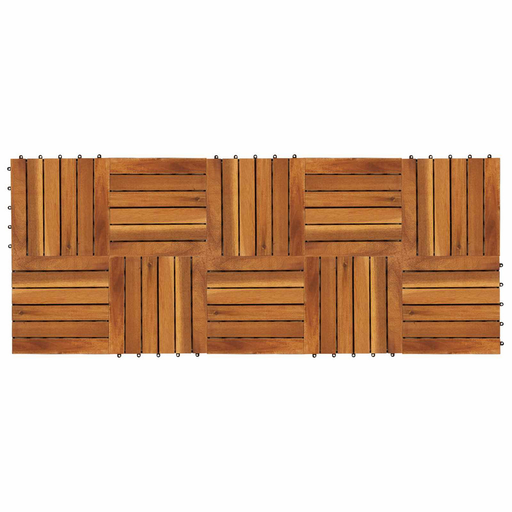 vidaXL Płytka Tarasowa 10 pcs Brązowy 30 x 30 cm Drewno Akacjowe