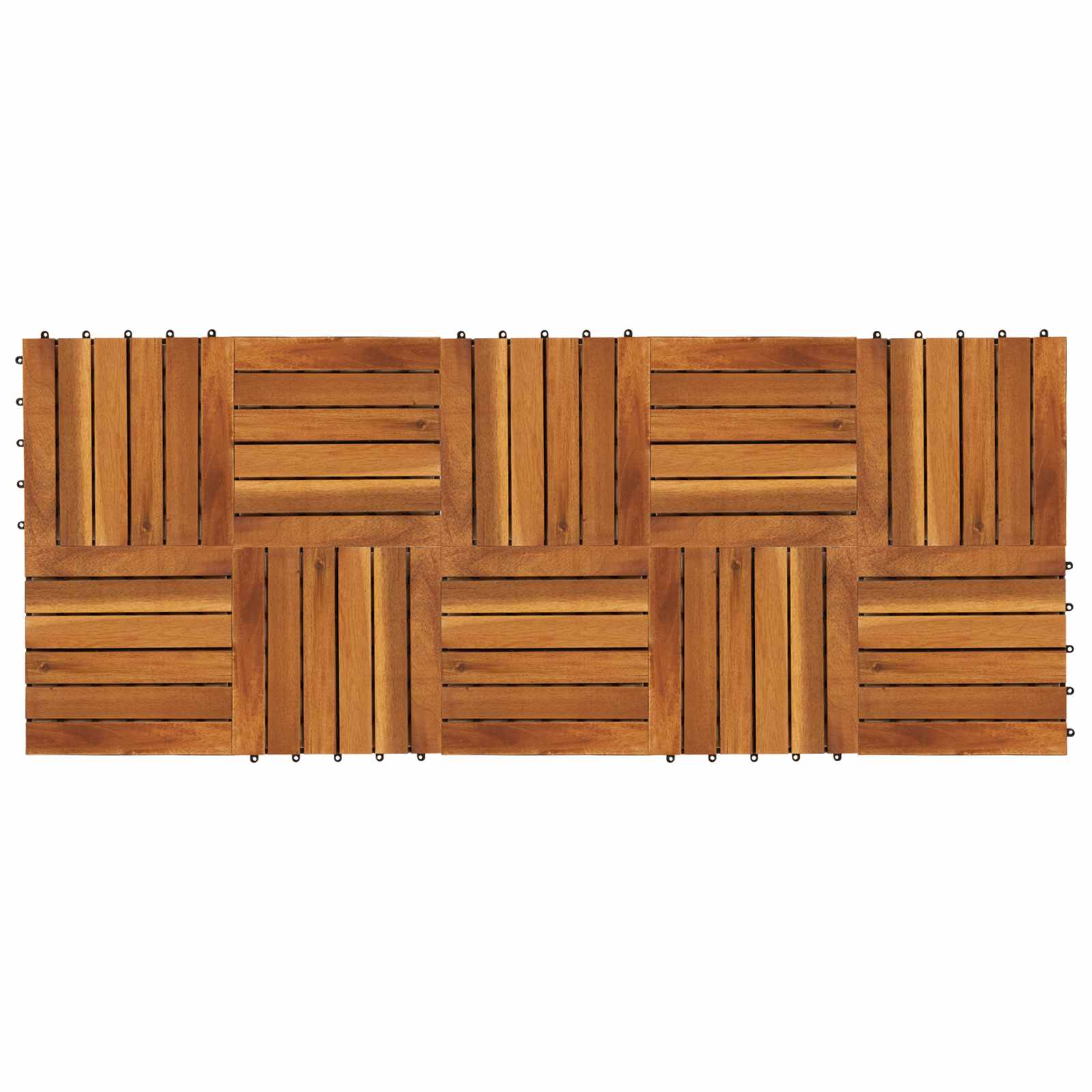 vidaXL Płytka Tarasowa 10 pcs Brązowy 30 x 30 cm Drewno Akacjowe