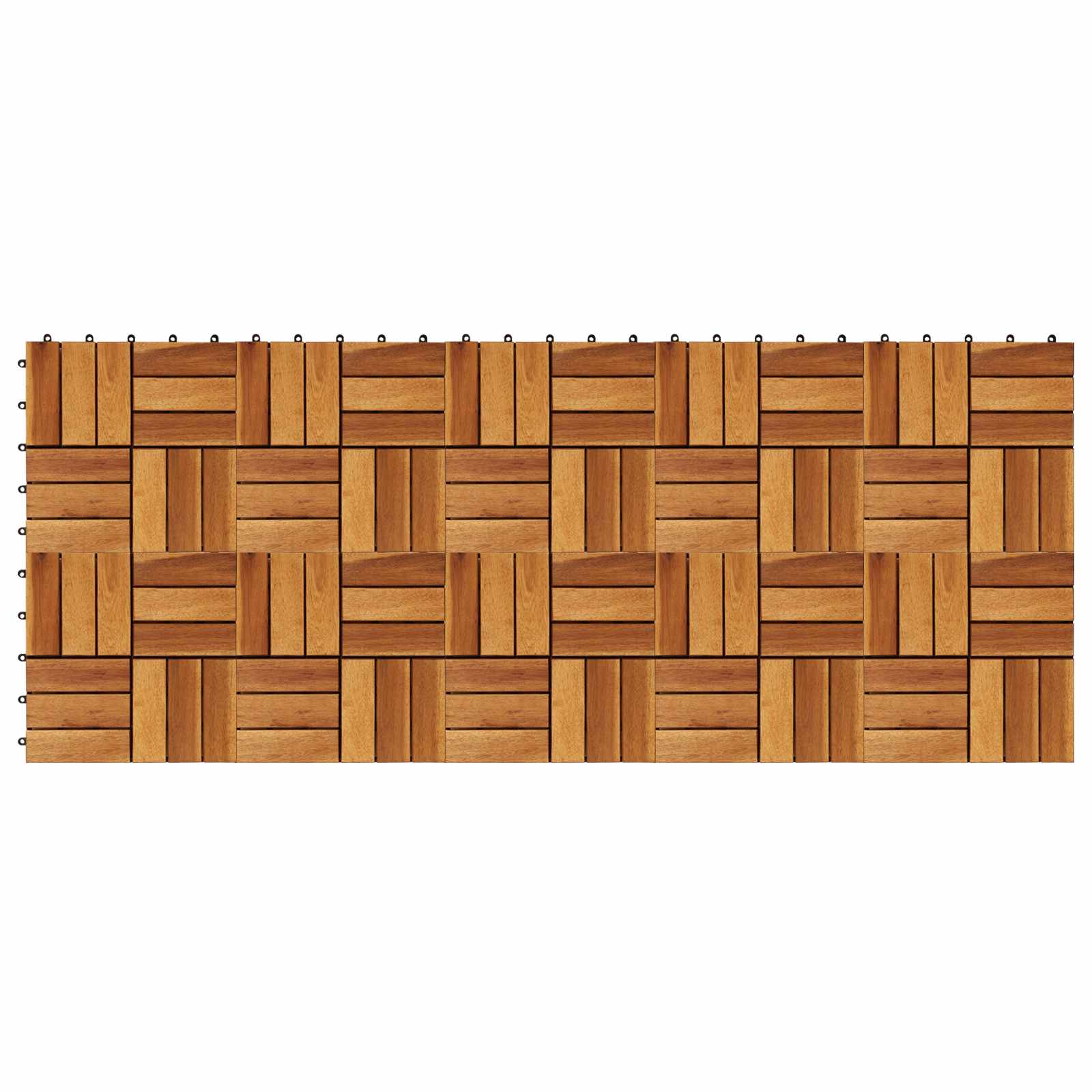 vidaXL Płytka Tarasowa 10 pcs Brązowy 30 x 30 cm Drewno Akacjowe