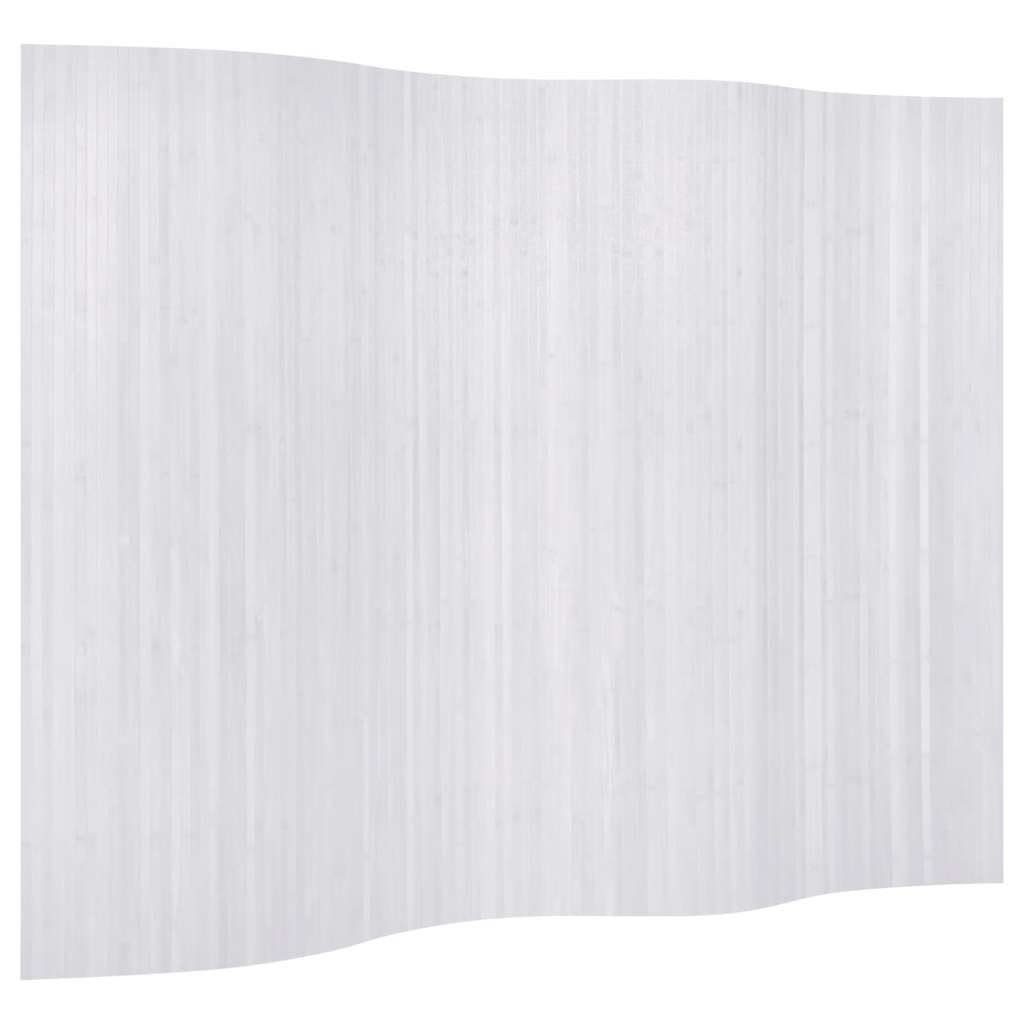 vidaXL Parawan bambusowy, biały, szerokość 250 cm, wysokość 165 cm