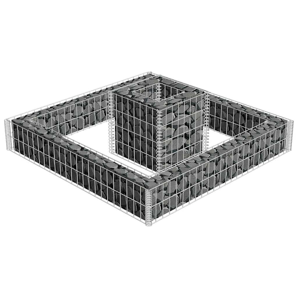 vidaXL Donica gabionowa z galwanizowanej stali, 120x120x20 cm