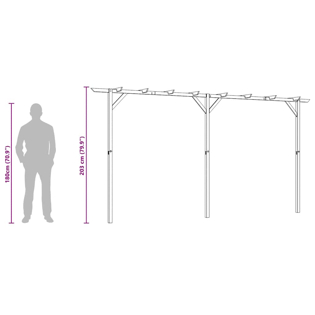 vidaXL Pergola ogrodowa, 410 x 40 x 203 cm, drewno