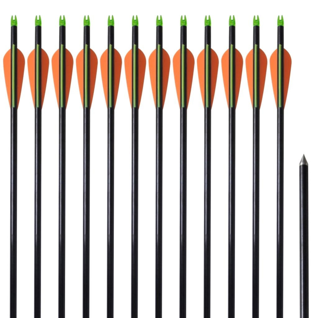 vidaXL Strzały do łuku 30", 0,8 cm, włókno szklane, 12 szt.