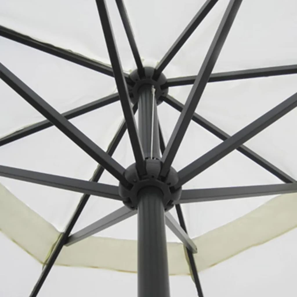 vidaXL Parasol ogrodowy z przenośną, aluminiową podstawą, biały