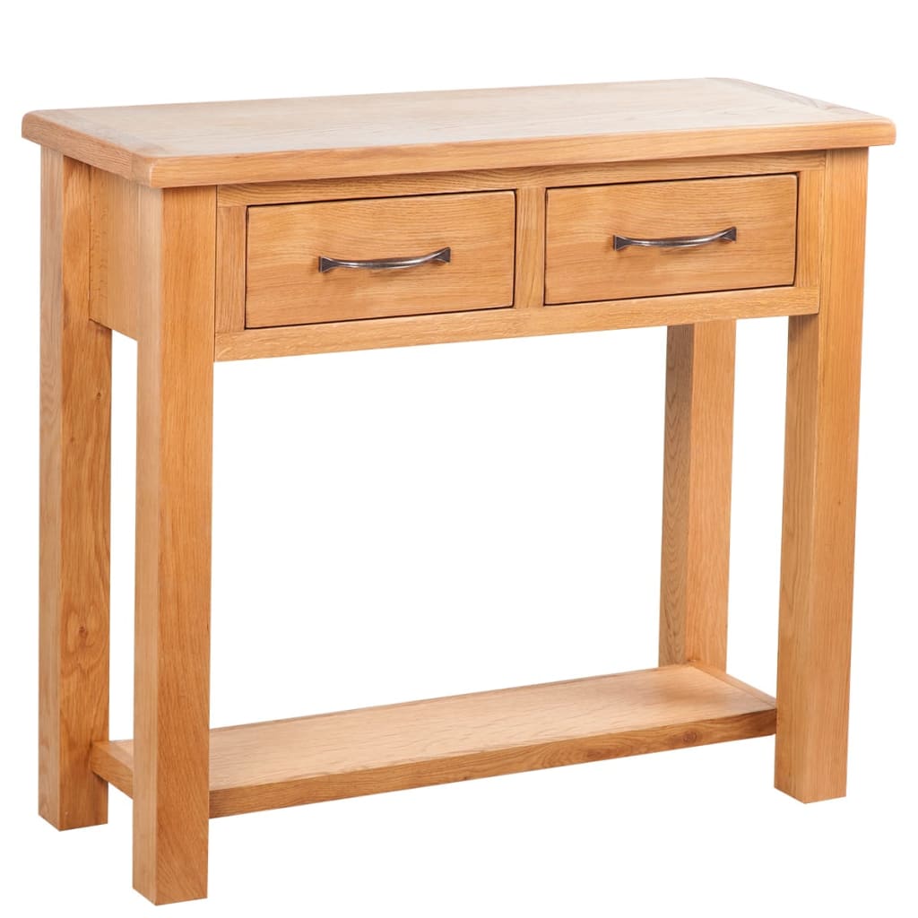 vidaXL Konsola z 2 szufladami, 83x30x73 cm, lite drewno dębowe