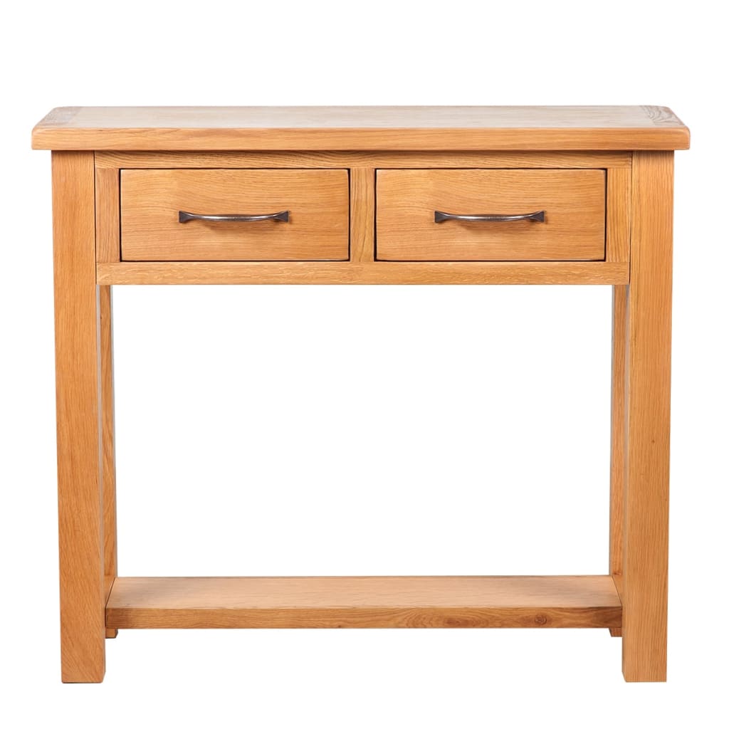 vidaXL Konsola z 2 szufladami, 83x30x73 cm, lite drewno dębowe