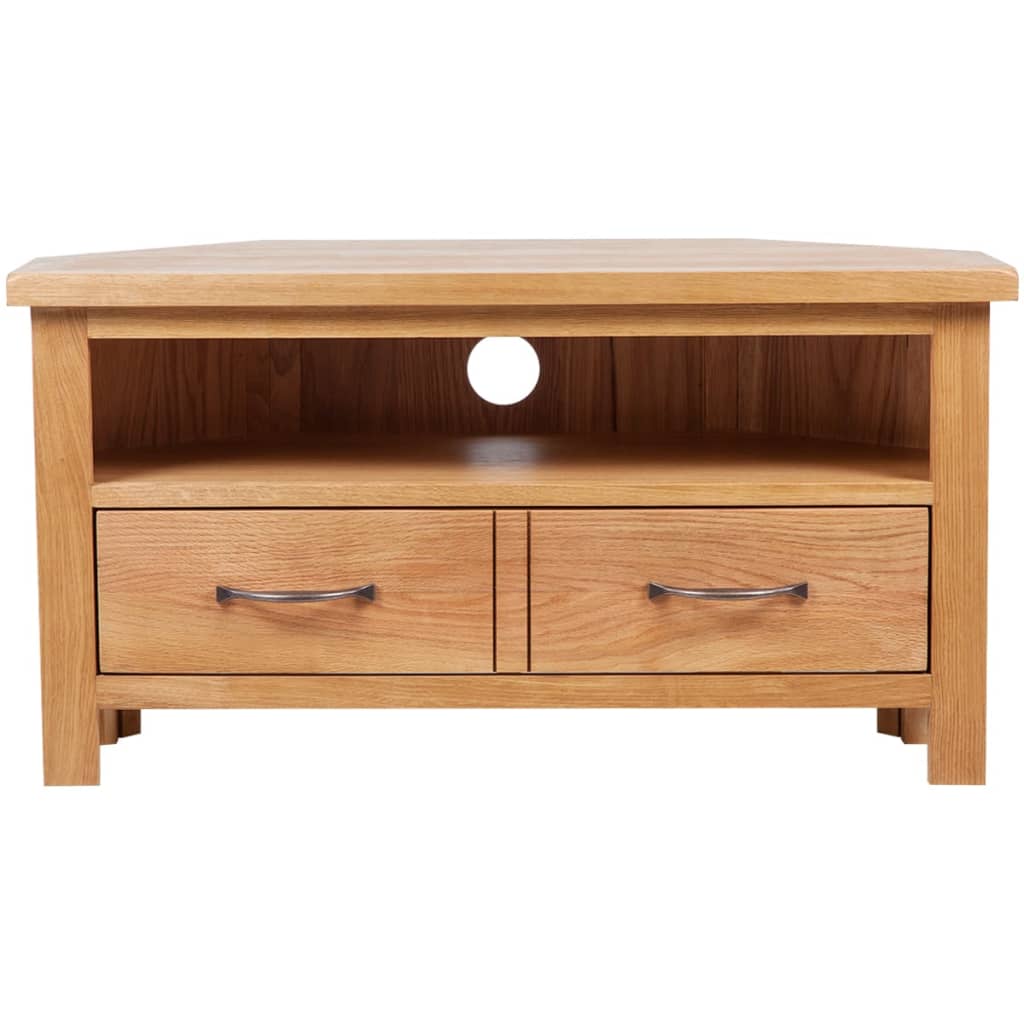 vidaXL Szafka pod TV z szufladą, 88 x 42 x 46 cm, lite drewno dębowe