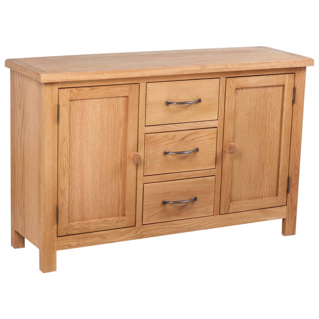 vidaXL Komoda z 3 szufladami, 110 x 33,5 x 70 cm, lite drewno dębowe