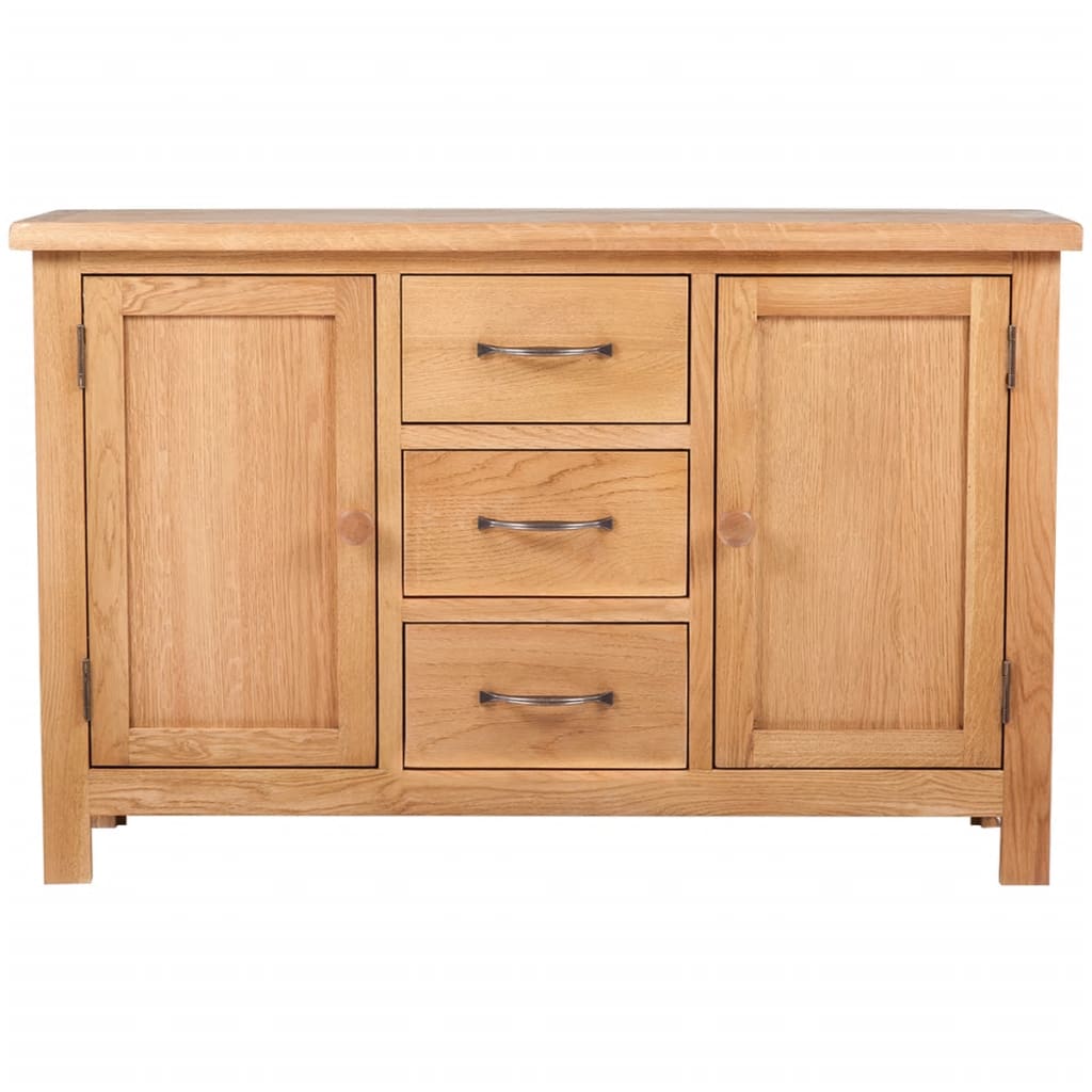 vidaXL Komoda z 3 szufladami, 110 x 33,5 x 70 cm, lite drewno dębowe