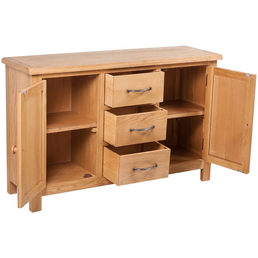 vidaXL Komoda z 3 szufladami, 110 x 33,5 x 70 cm, lite drewno dębowe