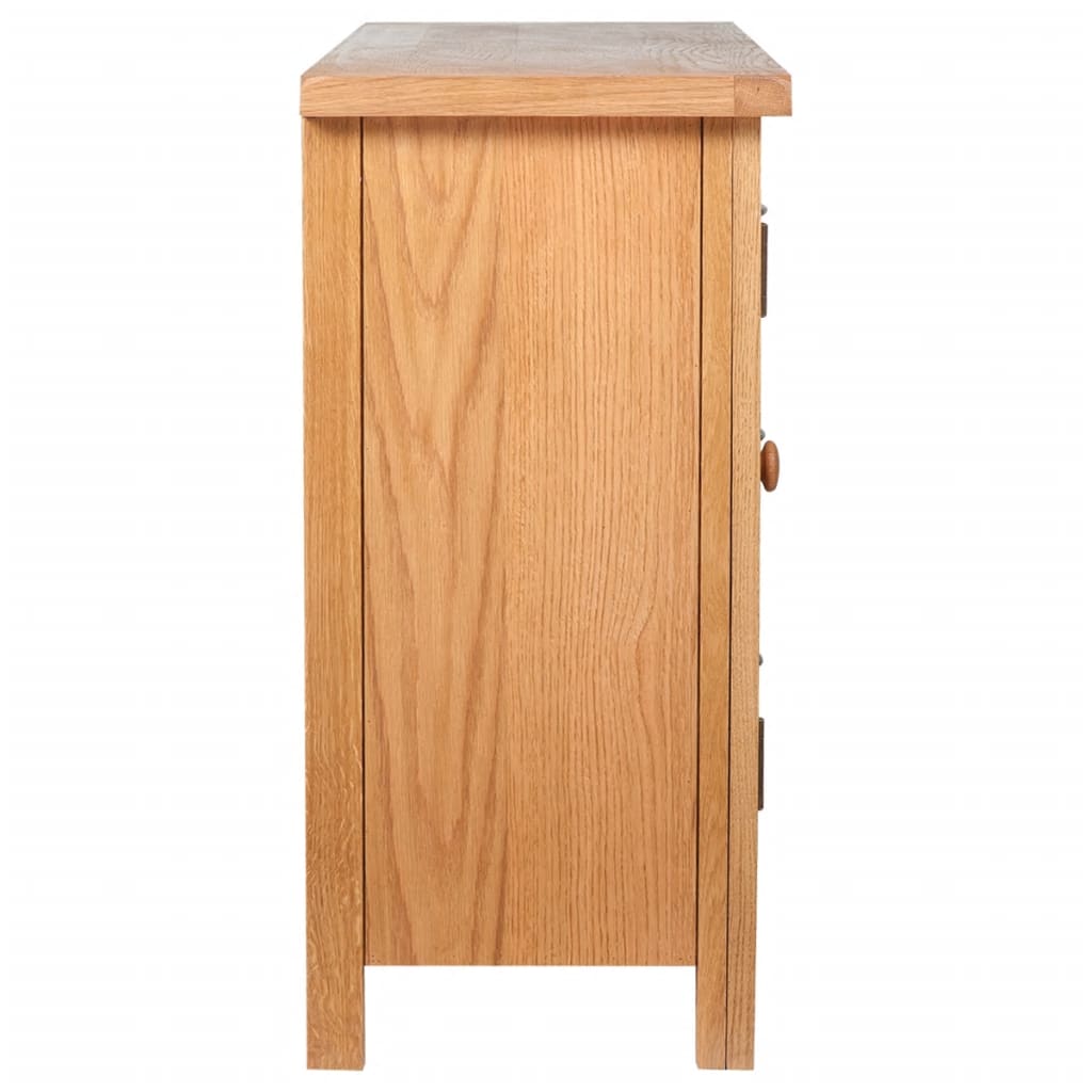 vidaXL Komoda z 3 szufladami, 110 x 33,5 x 70 cm, lite drewno dębowe